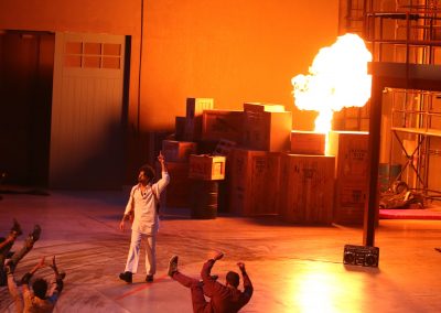Flame EFX in the Dabangg Stunt Spectacular at Bollywood Parks in Dubai.