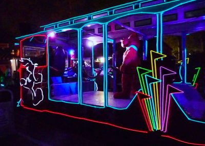 Trolley Unit for the Six Flags Glow in the Park Parade.